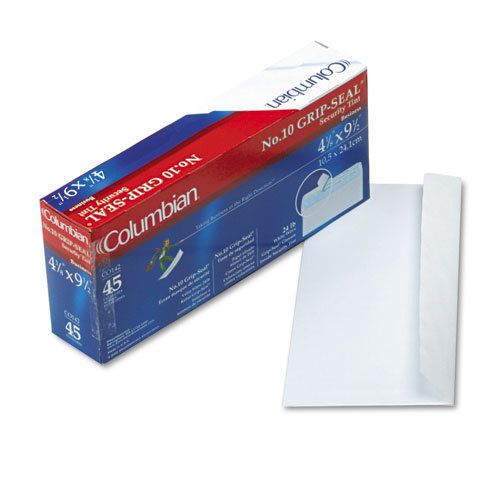 Grip-seal security tint business envelopes, side seam, #10, white wove, 45/box for sale