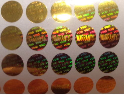 500 x 8mm gold warranty void security tamperproof lables hologram stickers uk for sale