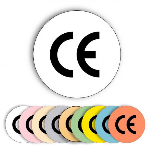 210x ce logo labels, 25mm round circular permanent self-adhesive stickers marks for sale