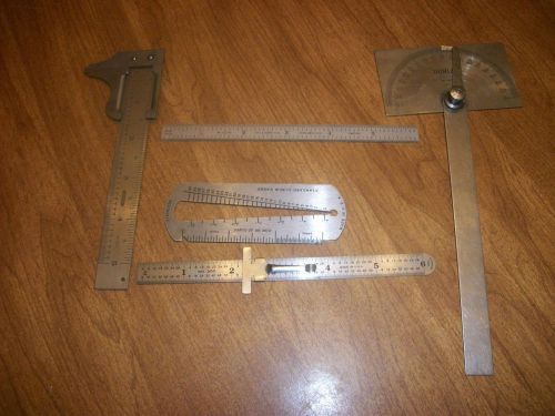 Starrett 6-inch no. 316r flexible rule and machinist misc dunlap protractor l@@k for sale
