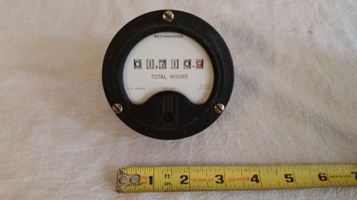 VINTAGE WESTINGHOUSE HOUR METER TYPE NH35 GAGE TIME GAUGE STEAMPUNK TOTAL HOURS