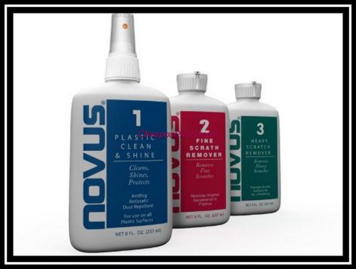 Novus 1,2,3 plastic polish kit - 8oz scratch remover cleaner  3pc set new value for sale