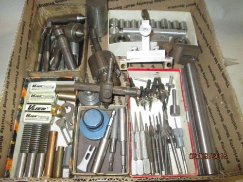 MACHINIST LATHE MILL Machinist Lot of Chuck Center Cutters Parts Etc