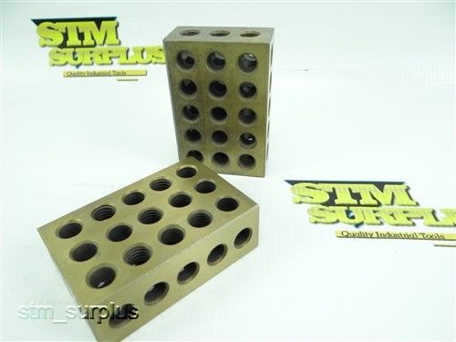 NICE PAIR! TIN COATED 1 2 3 BLOCKS 123 TAPPED HOLES