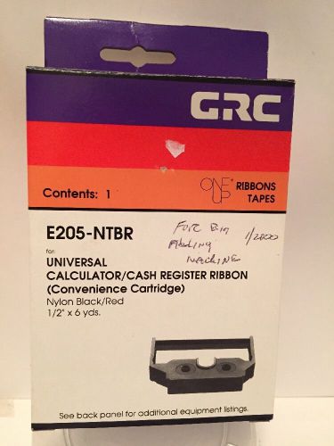 NOS (1) GRC E205-NTBR Universal calculator cash register ribbon Black/Red