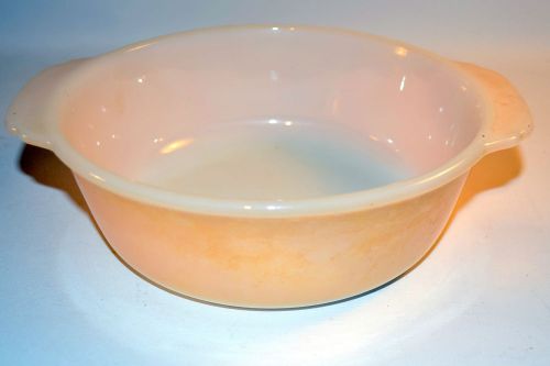 Vintage Anchor Hocking Fire King Casserole Bowl Peach Yellow 1.5Qt #447 8&#034;