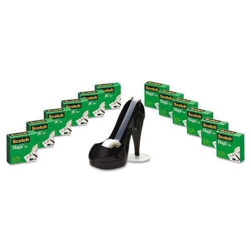 NEW 3M 810K12C30B Magic Tape Value Pack with Black Shoe Dispenser, 3/4&#034; x