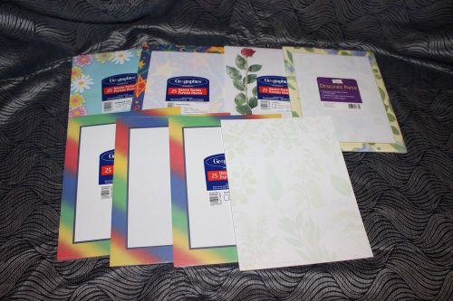 HUGE LOT OF 8 PACKS DESIGN PRINTABLE PAPER STATIONERY 25 SHEET IN EACH PACK NEW!