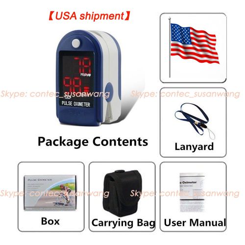 CE/FDA Finger Pulse Oximeter spo2 monitor?USA shipment?DL Blue