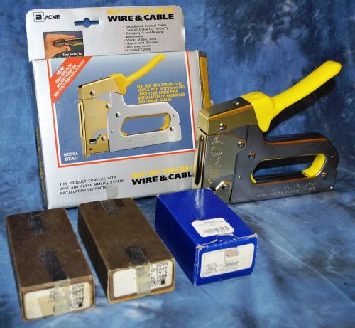 Acme company 37ac heavy duty wire and cable stapler with extra staples in box for sale