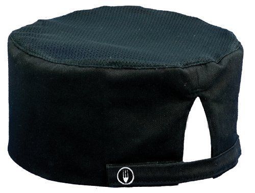 Chef Works DFBB-BLK Cool Vent Skull Cap Beanie, Black New