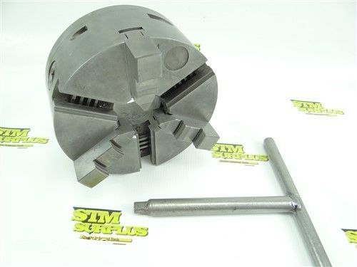 Precision 6&#034; 6 jaw lathe chuck  w/ 3 jaws flat back &amp; key for sale