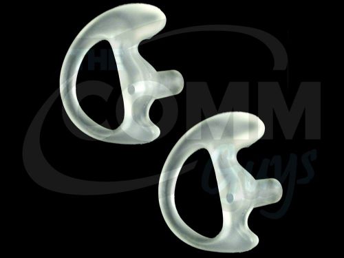 GEL EAR MOLD INSERTS FOR ACOUSTIC TUBE - 2 CLEAR RIGHT LARGE - 2WAY RADIO EARTIP