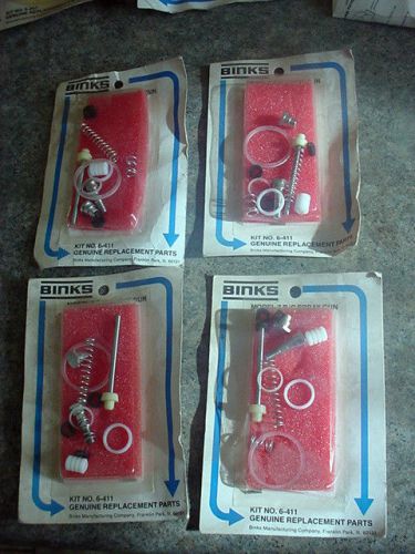 4 Binks paint spray gun repair kits part no. 6-411 sprayer parts rebuild kit