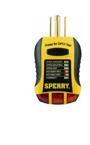 Sperry Instruments GFI6302 GFCI Outlet Tester, Free Shipping, New