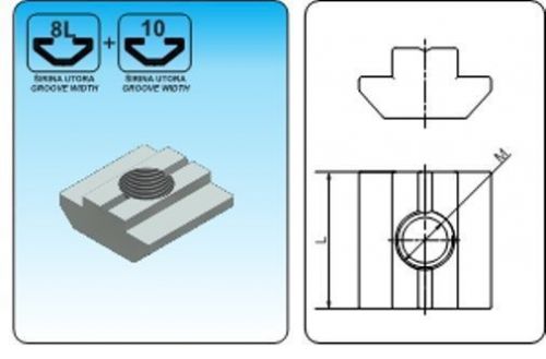 T Slot Nuts T 8L 8 M4 (10pcs)