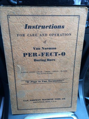 Original Per-Fect-O Boring Bar Manual