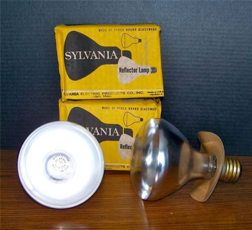 1 pair ~ sylvania reflector spot lamps ~ mogul base ~ 300w/120v ~ hg-r40-3 ~ usa for sale