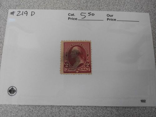 used U.S. STAMP # 219D - 2 cent Washington - Cat $5.50