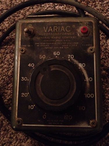 Variac Autotransformer Type W5LMT3 General Radio Co 120v  60 Cycles  7.1 Amps