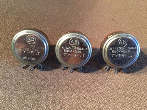 3PCS ALLEN BRADLEY 500 OHM TYPE J  AB POTS