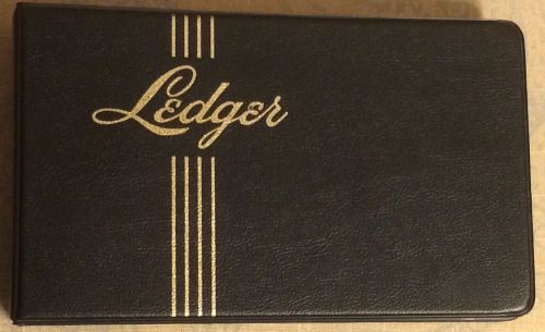 Vintage 1&#034; 4-ring ledger binder with 100 5x8.5 accounting sheets &amp; a-z dividers for sale