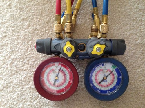 Yellow jacket titan 4 valve gauges with boots and 60&#034; ball valves for sale