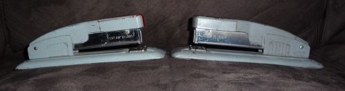 2 VINTAGE INDUSTRIAL GRAY SWINGLINE STAPLERs MODEL 400 &amp; 400 S