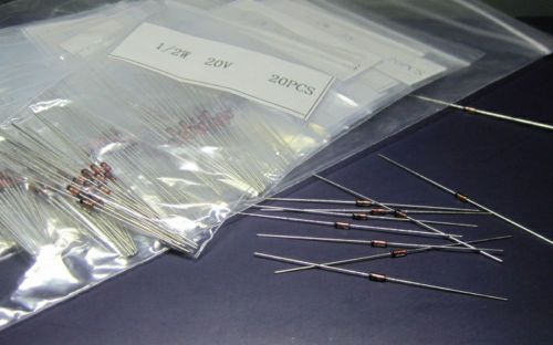 NEW 34 Values 2V~47V 0.5W 1/2W Zener Diode Assortment Kit 170PCS