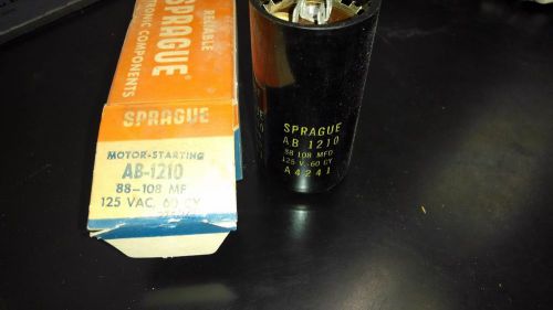 SPRAGUE AB-1210 MOTOR START CAPACITOR 88-108 MFD 125V