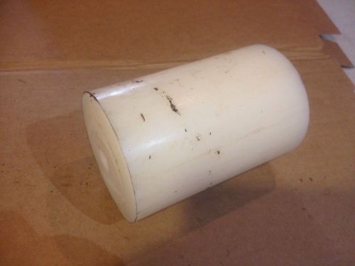 White UHMW Round 3-1/2&#034; Diameter x 5-1/4&#034; Long Polyethylene Plastic Stock