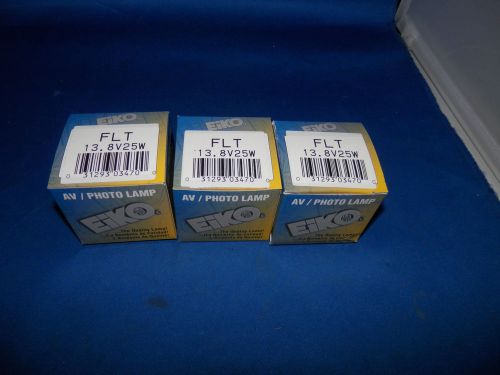 LOT OF 3 Eiko AV Photo Lamp FLT 13.8V 25W Bulb Projector