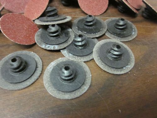 25pc 1&#034; 100 GRIT ROLOC COOKIE DISCS ALUMINUM OXIDE SANDING DISC ROLL LOCK TYPE R