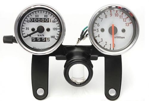 Motorcycle odometer tachometer speedometer gauge with black bracket for sale