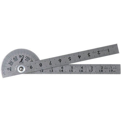 Japanese SHINWA Protractor Rapporteur Stainless steel Winkelmesser 62987