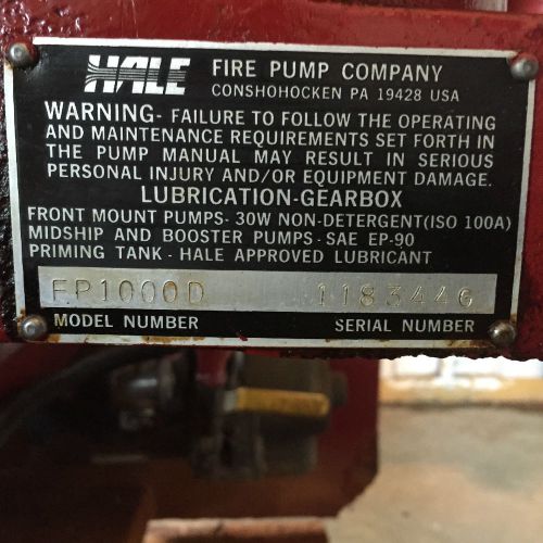 Pump, Hale,  Fire Water Pump &amp; Motor Skid Mounted