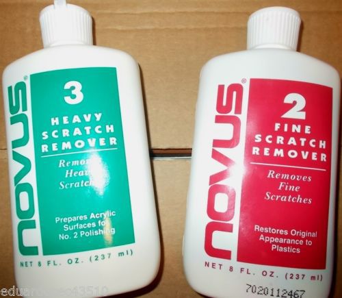 2 lot NOVUS #2 8.0 oz and  #3 8 oz Plastic Heavy &amp; Fine Polish Kit 16 oz total