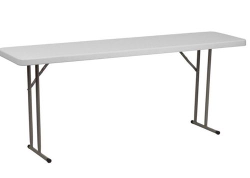 18W X 72L White Granite Training Table