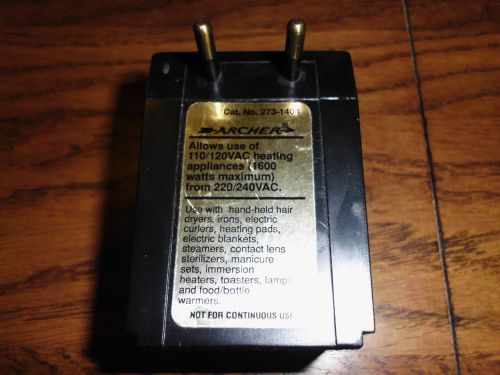 Radio Shack Foreign Travel Voltage Converter, Model 273-1404, 1600 Watt