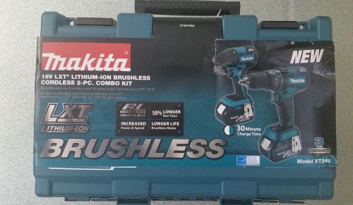 MAKITA XT248 BRUSHLESS 18V LXT LITHIUM-IOM 2-TOOL DRILL/DRIVER IMPACT KIT &#034;NEW&#034;