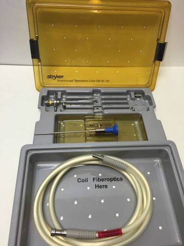 Stryker 4mm 30° 502-477-031 Autoclavable Arthroscope w/ Sheath,Trocar &amp; F/O cabl
