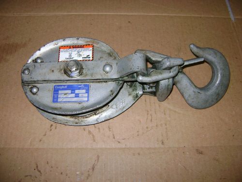 Campbell/Cooper 4800# Hoisting Pulley Block 8 star  w/opening Swivel Eye Hook