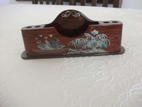 WOOD Art VIETNAM Souvenir desk PEN HOLDER - HAND MADE