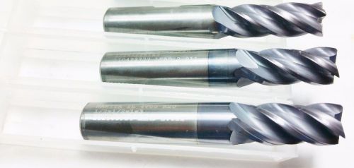 Refurb (Lot of 3) 1/2&#034; Hanita Carbide TialN 4FL Varimill End Mill *NR* B 834