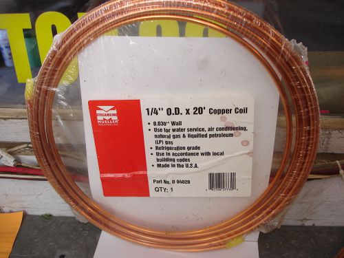 20 Foot Coil: MUELLER Ind D04020, Type L Copper Tubing, 1/4&#034;