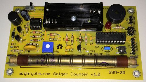 MightyOhm Geiger Counter soldered with SBM 20 Tube ready to use