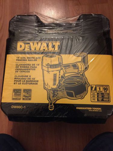 NEW DeWalt DW66C-1 Pneumatic 15° Coil Siding &amp; Fencing Nailer Nail Gun