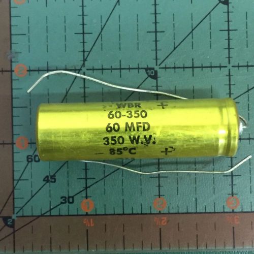 Cornell Dubilier Axial Capacitor 60uF 350v WBR60-350 Industrial Grade CDE NOS