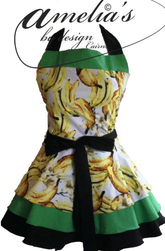 VINTAGE INSPIRED RETRO BIB APRON SWING ROCKABILLY PINUP AUDREY UNIQUE DESIGN ADD