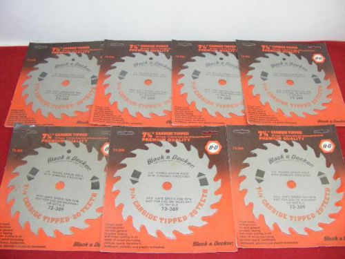 7 - Black &amp; Decker 7 1/4&#034; 20 Teeth Saw Blades 73-369 NEW